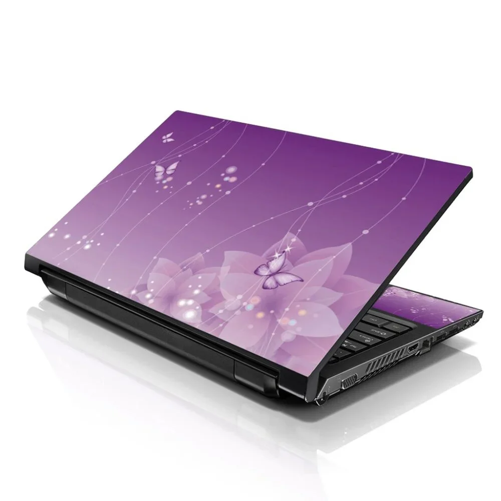 LSS 15.6 & 17.3 Inches Laptop Notebook Skin Sticker Decal - Purple Butterly